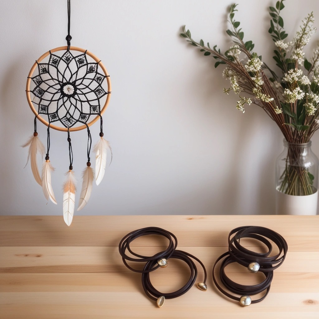 pulseras de cuero sobre mesa