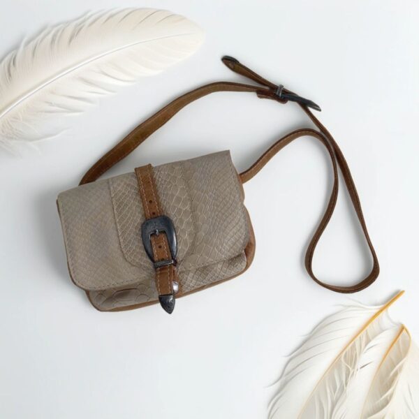 Bolso animal print con trama de piel de cocodrilo - Imagen 2