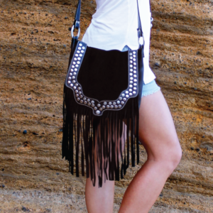 Bolso Cherokee marrón oscuro con flecos